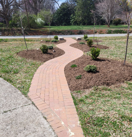 Celestial Landscaping Installed this Brick walkway in Hillsborough, NC as part of a big landscape makeover project.