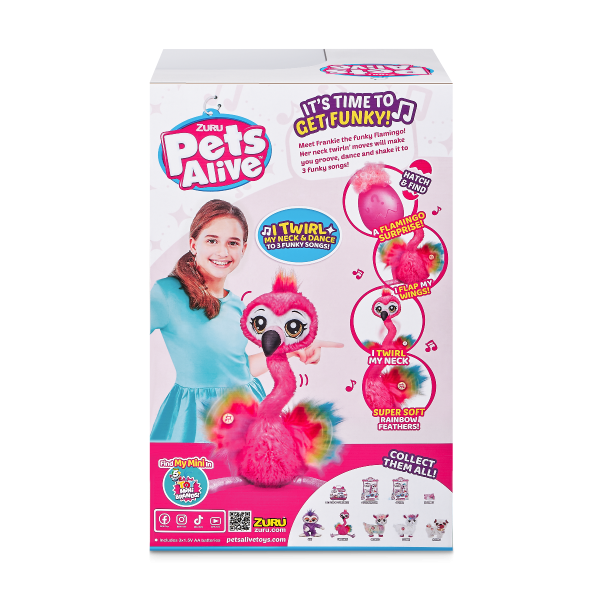 Miniatură: Pets Alive - Jucarie de plus interactiva, Frankie flamingo dansator