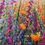 Thumbnail: original acrylic wildflower painting on canvas by UK artist featuring foxgloves and poppies