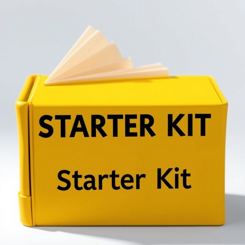 Yellow starter kit box.