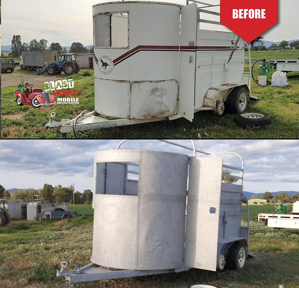 Horse Float Sand Blasted - Blast Monkey Mobile Abrasive Blasting
