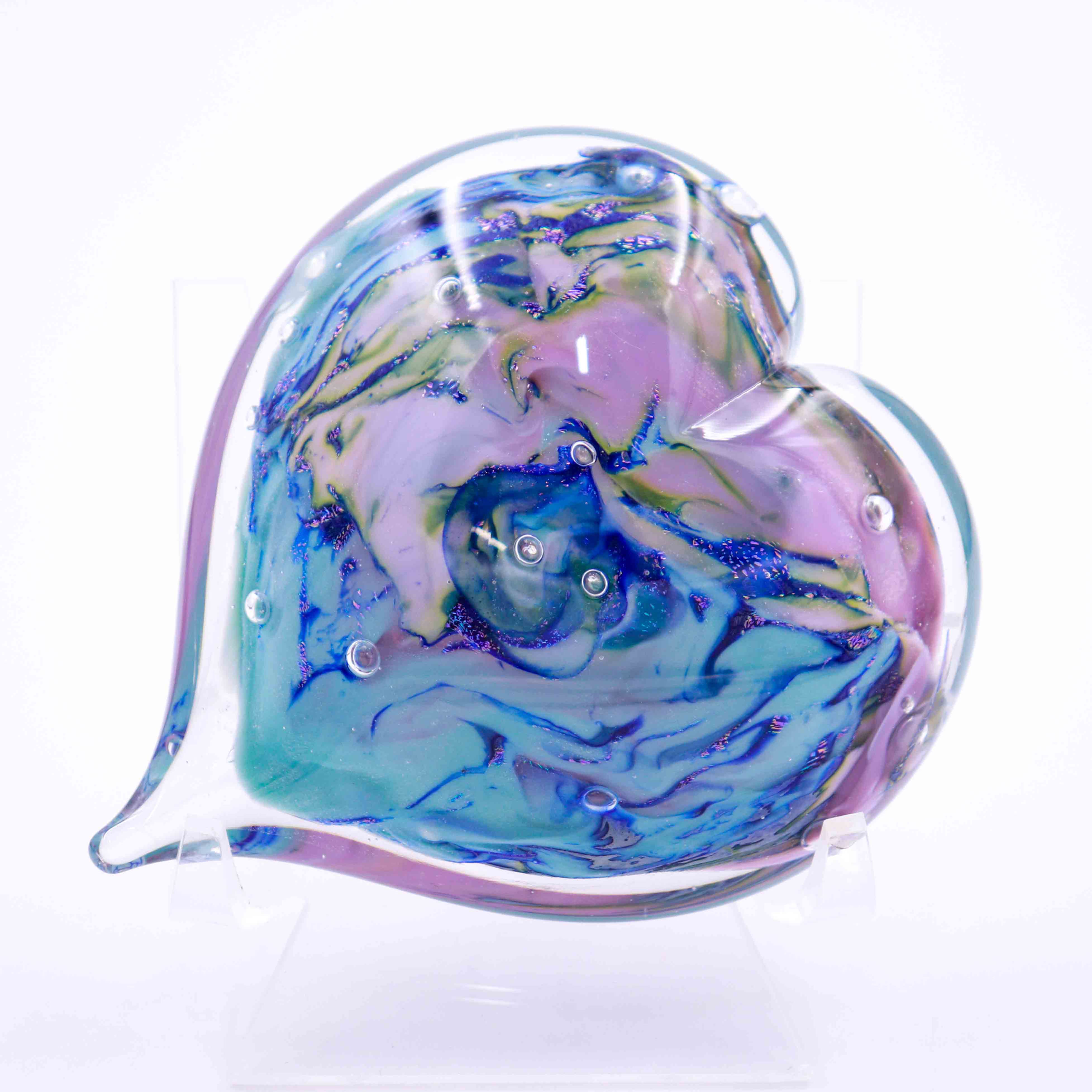 Dichroic Ethereal Falls Glass Heart