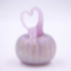 Thumbnail: Lavender Creme Sweetheart Glass Pumpkin