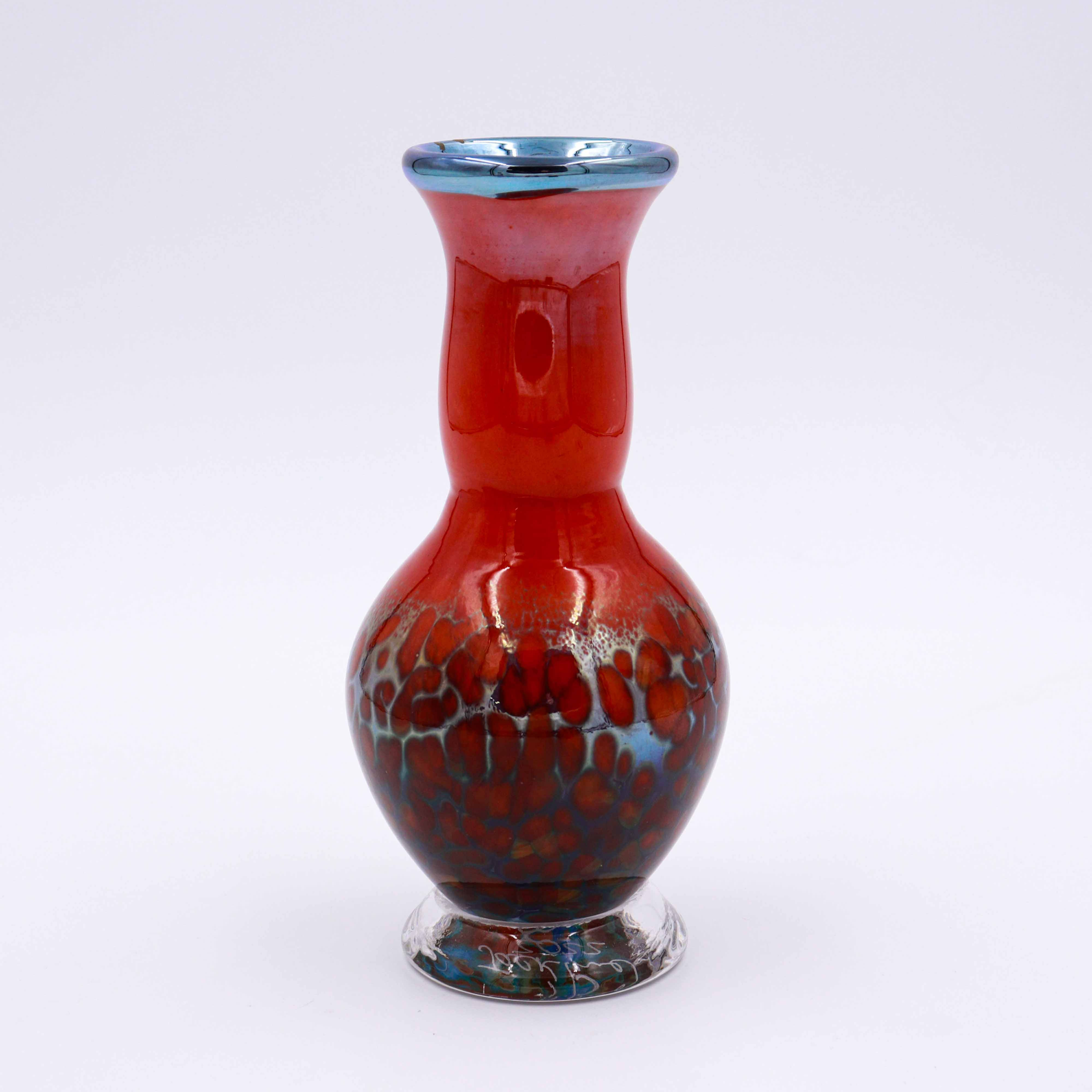 Amber Spice & Yellow Interior Glass Vase
