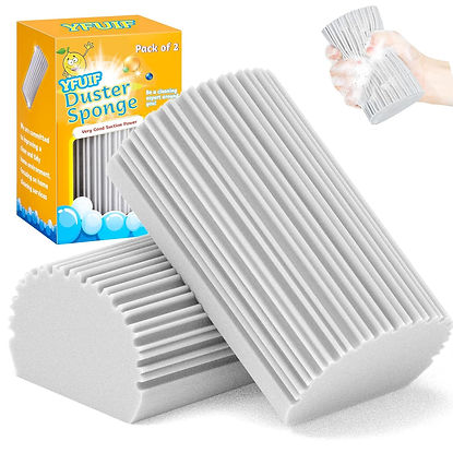 YFUIF 2-Pack Damp Clean Duster Sponge,