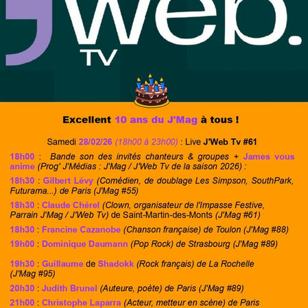 Prog' live J'Web Tv #61 (28/02/26)