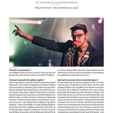 DJ Pudding (DJ, technicien du son) de Saint-Etienne