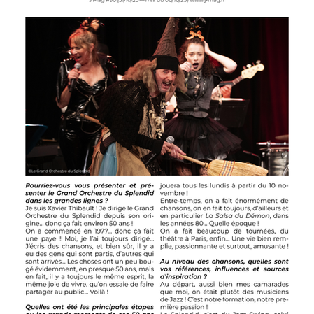 Xavier Thibault pour Les 50 ans de Le Grand Orchestre du Splendid de Paris