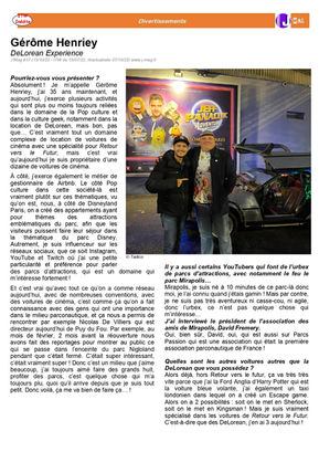 Gérôme Henriey pour DeLorean Experience de Paris
