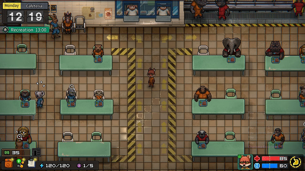 O jogo conta com diversas áreas, como o refeitório, celas e lugares de trabalho e recreação, tentando simular partes de uma prisão de verdade.