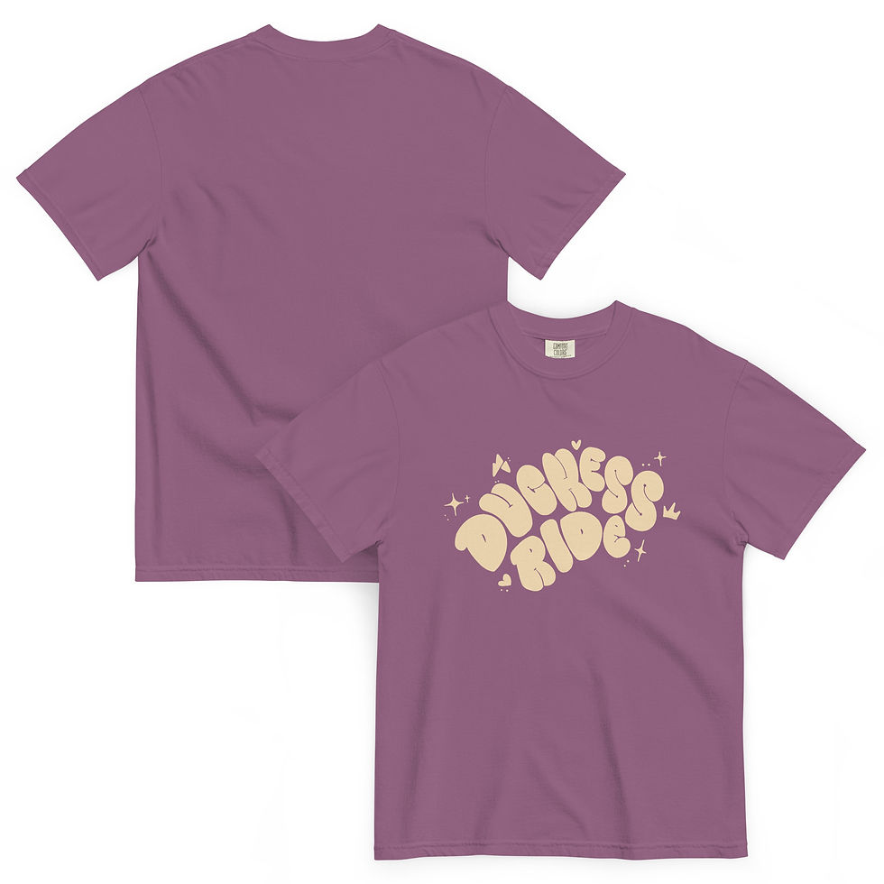 Thumbnail: Duchess Ride Bubble Letters Heavyweight T-shirt