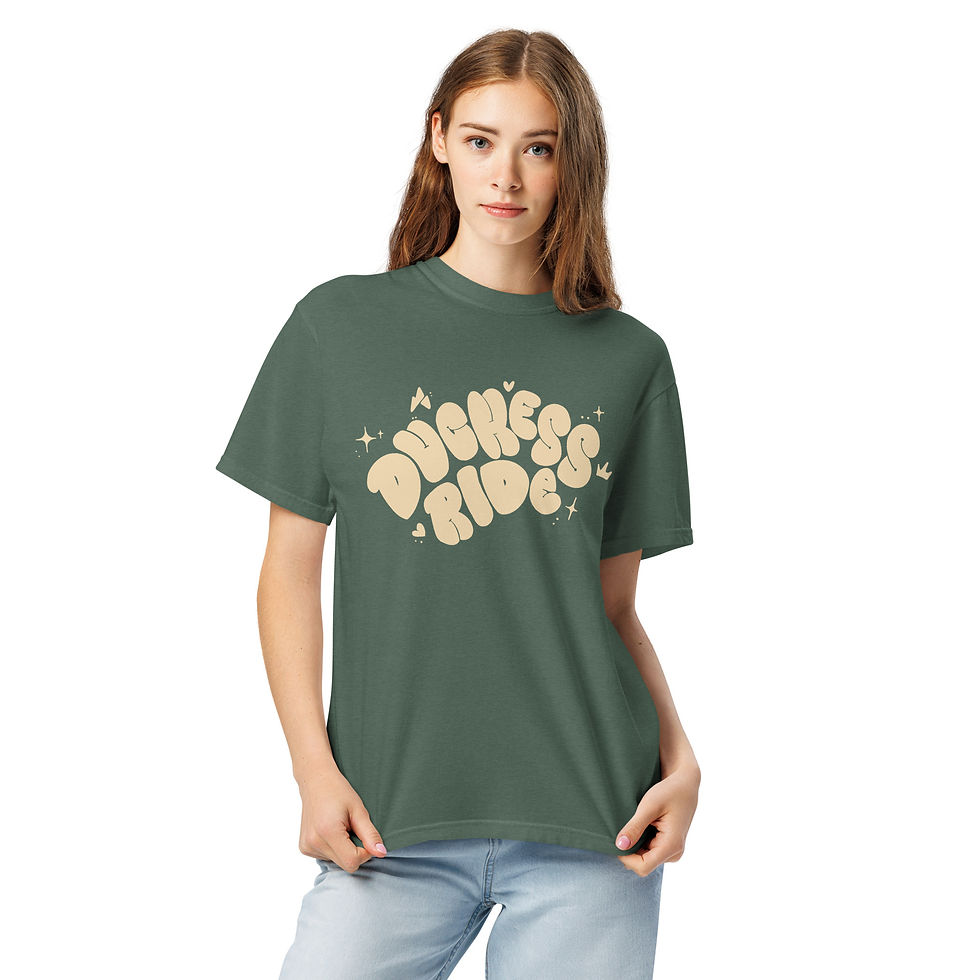 Thumbnail: Duchess Ride Bubble Letters Heavyweight T-shirt