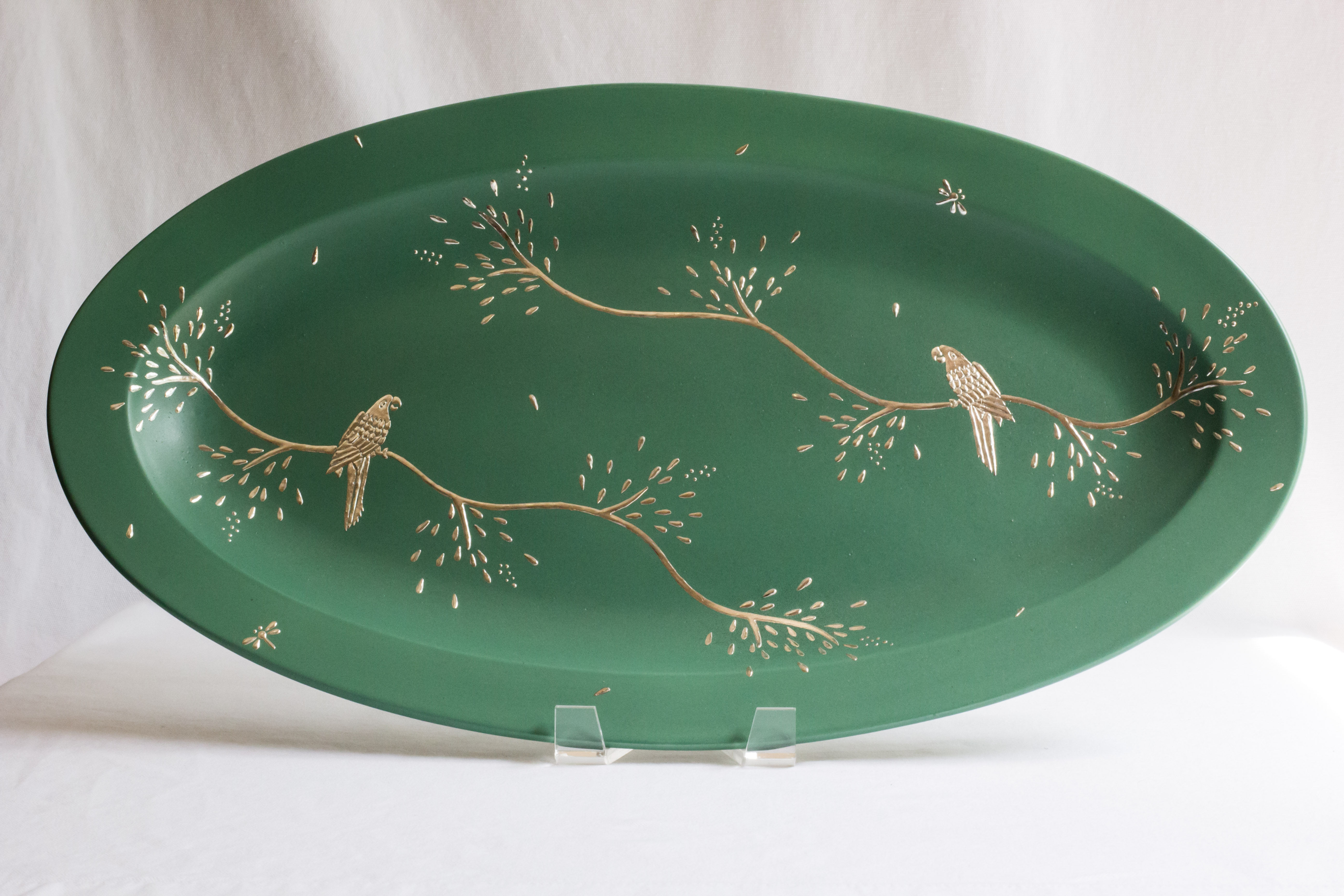 Large Parrot Oval Platter
