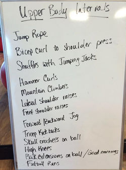 Facebook - Happy happy Wednesday!! 
Upper body intervals 😊 1 minute in each exe