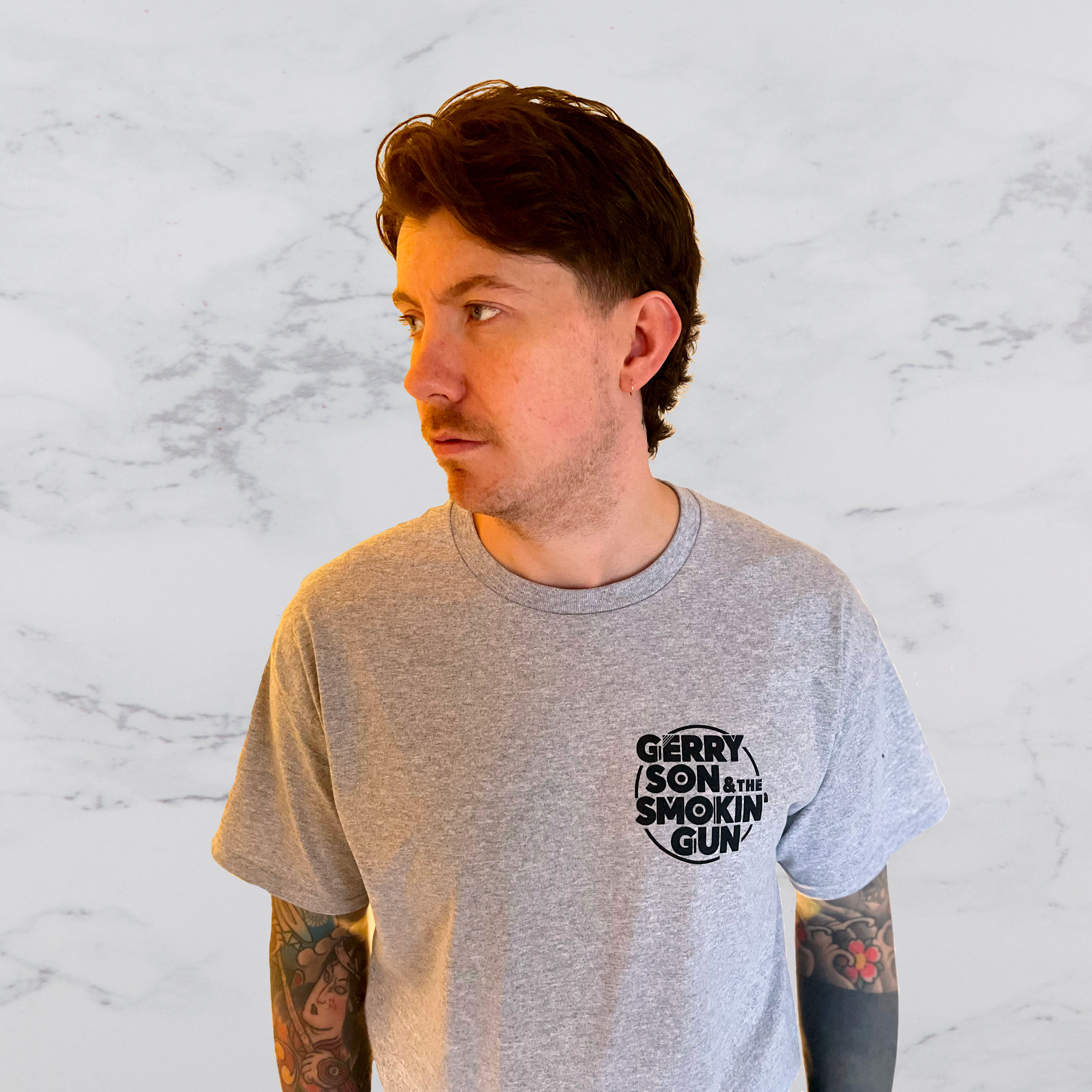 Sports Grey T-Shirt - Chest Logo (Black) - GSSG