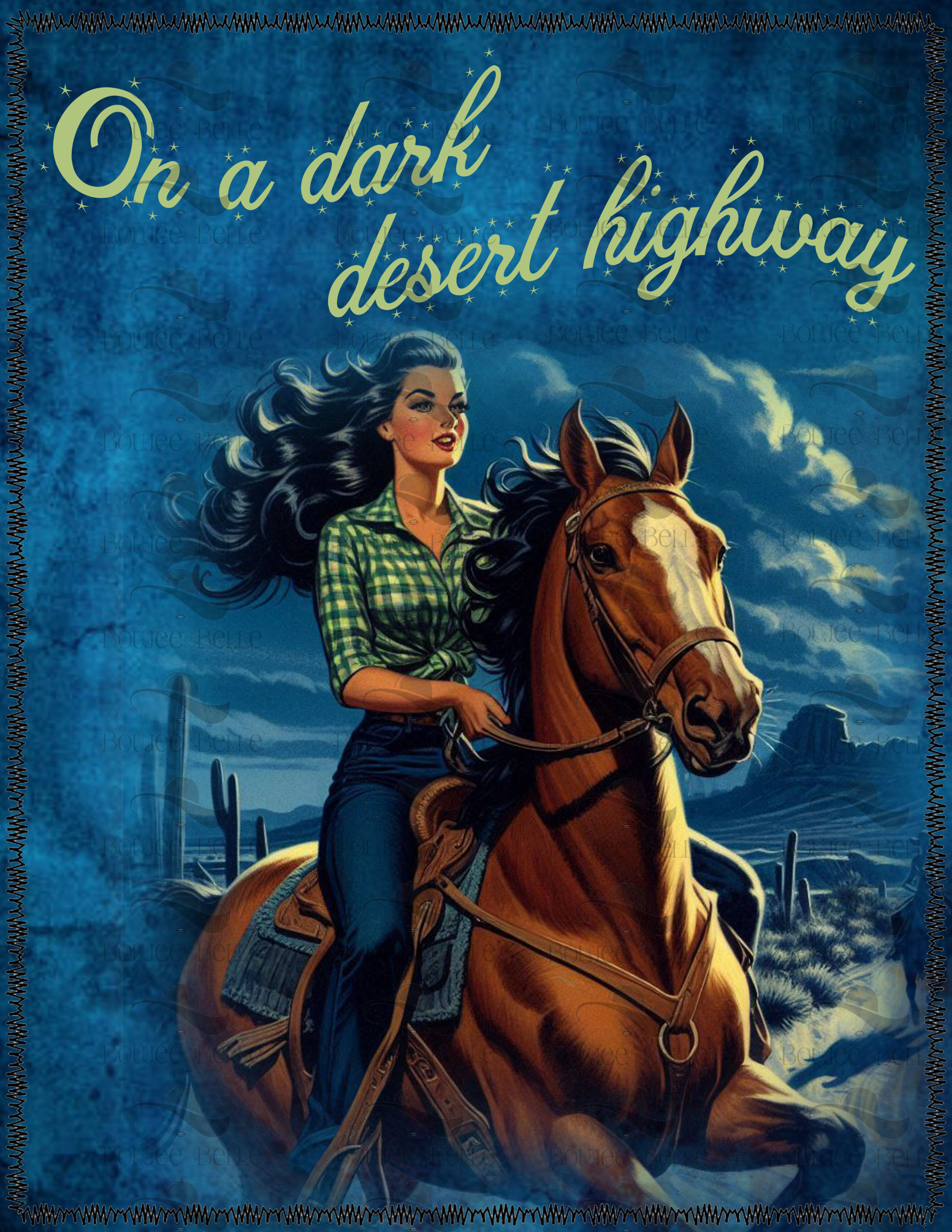 Graphic Patch - On a Dark Desert Highway 8x10.5