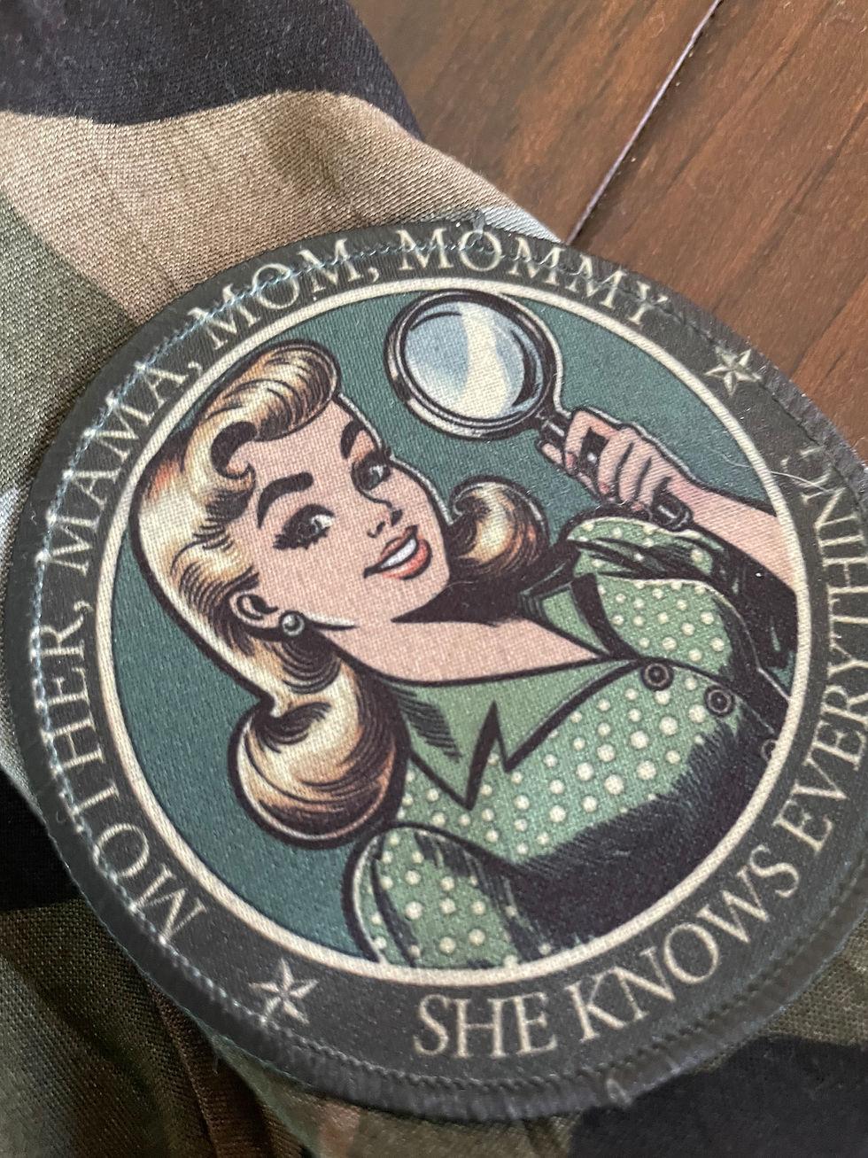 Thumbnail: Graphic Button Down, Upcycled - Don't Underestimate Mom (M,8)