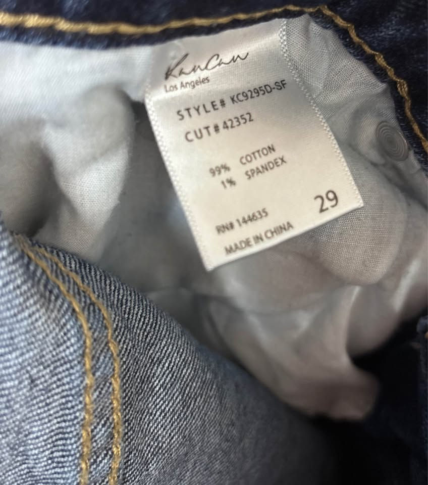 Thumbnail: Kancan High Rise Jeans 90's Wide Leg Relaxed Fit Denim Raw Hem denim Capri sz 29
