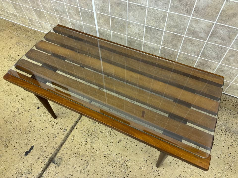 Thumbnail: Vintage Yugoslavia Slat Bench Coffee Table