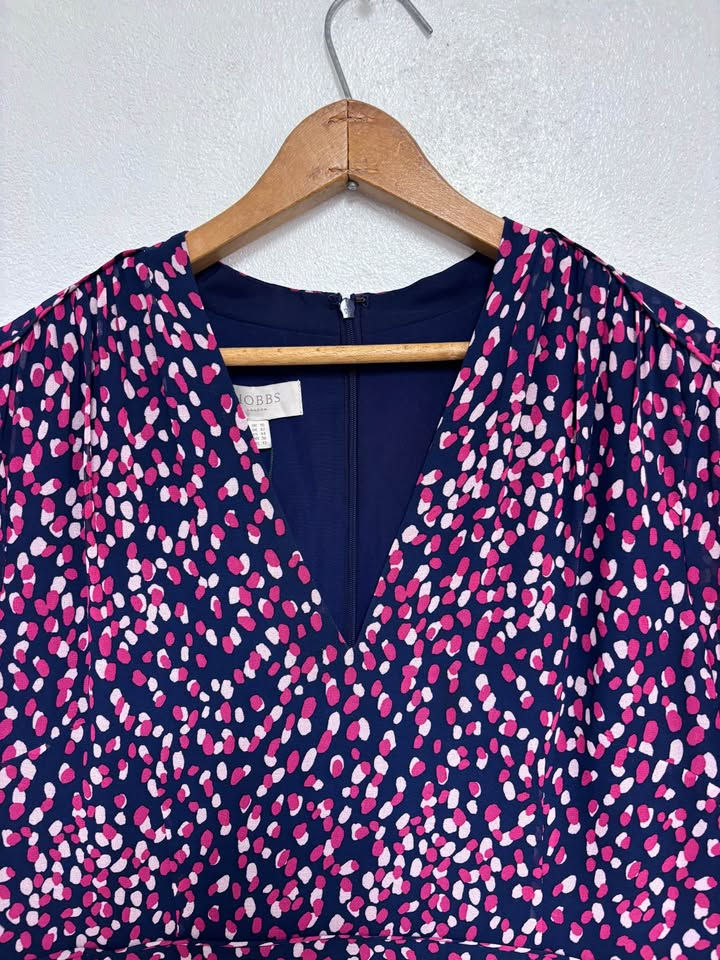 Thumbnail: Hobbs Occasion Midi Dress UK 16 US 12 Aurora Chiffon Dress