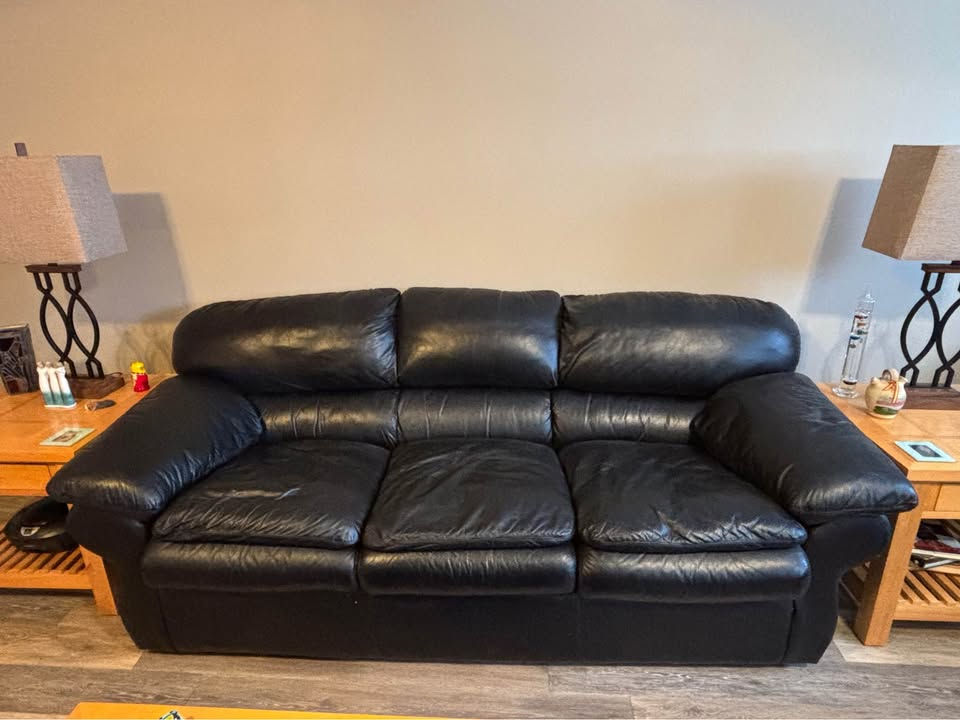 Black Couch And Oversized Chair