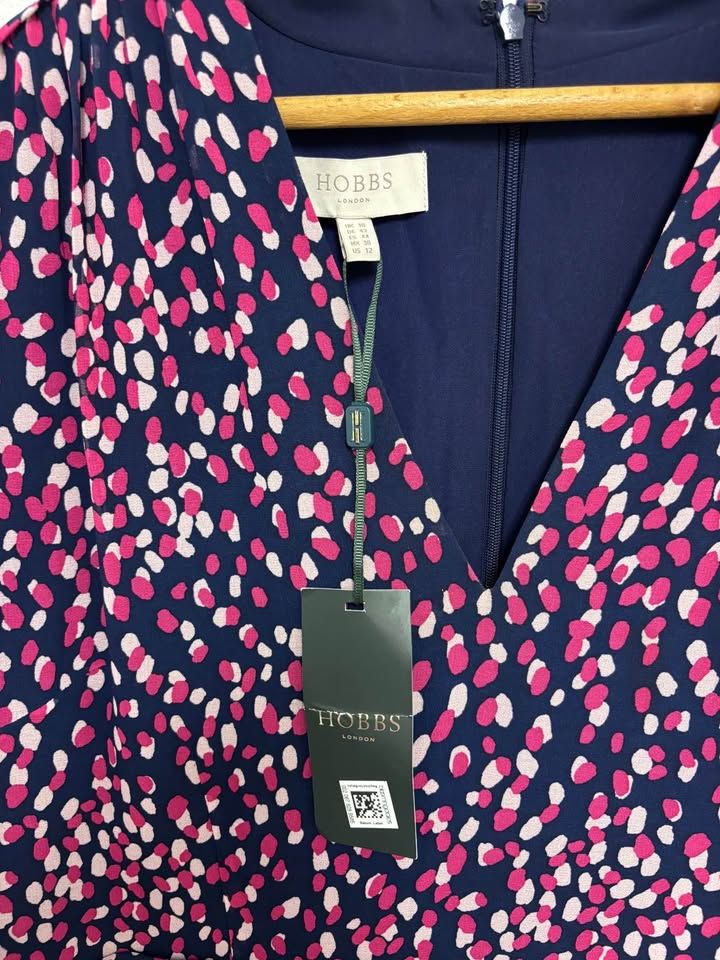 Thumbnail: Hobbs Occasion Midi Dress UK 16 US 12 Aurora Chiffon Dress