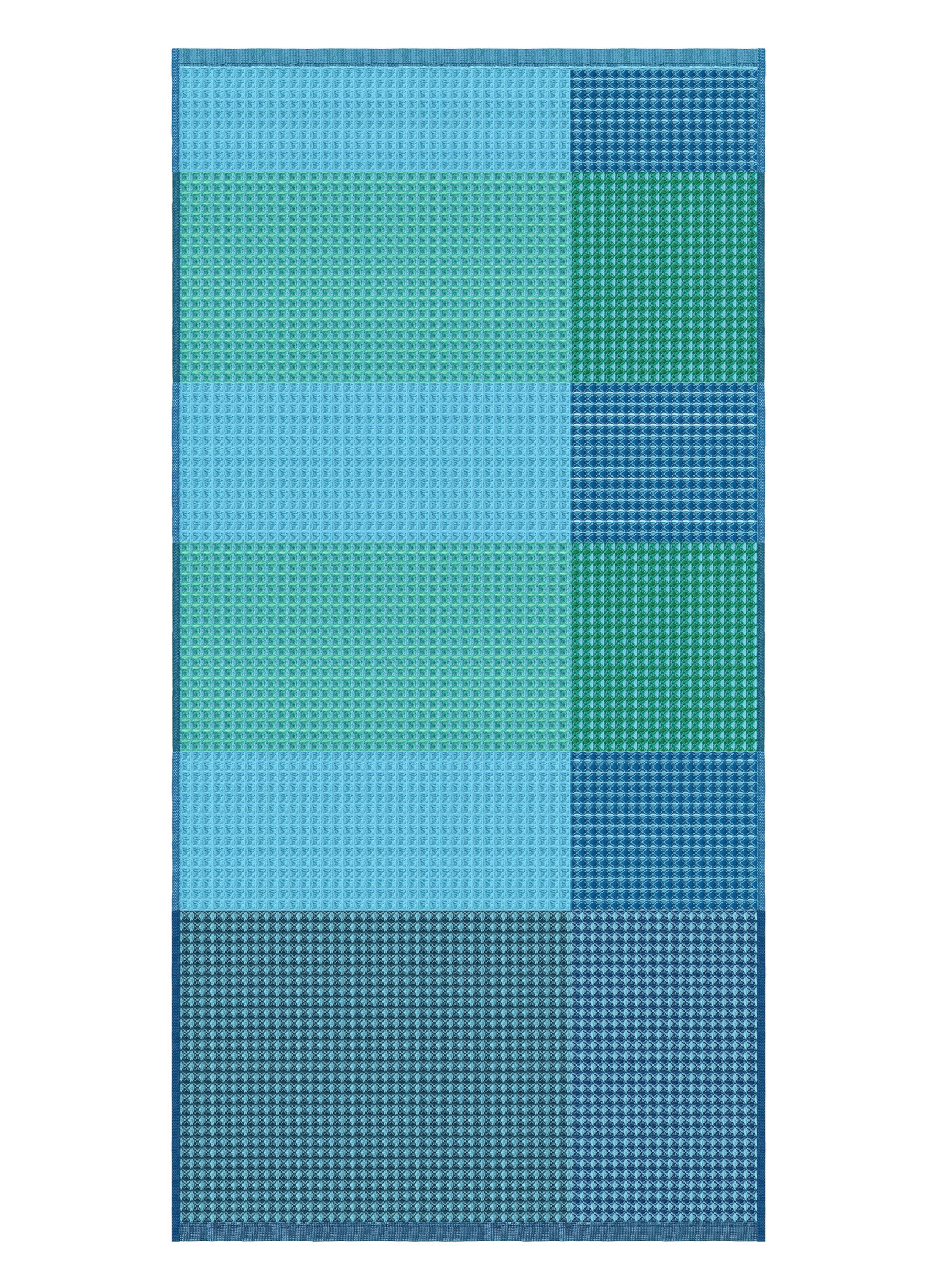 WAFFLE TOWEL BLUE FIELDS LARGE