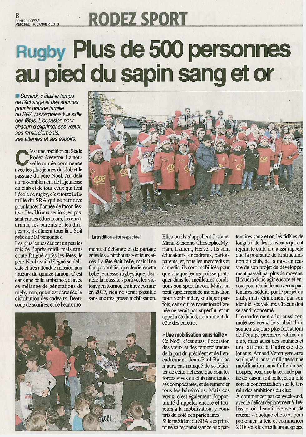 Plus de 500 personnes au pied du sapin sang et or