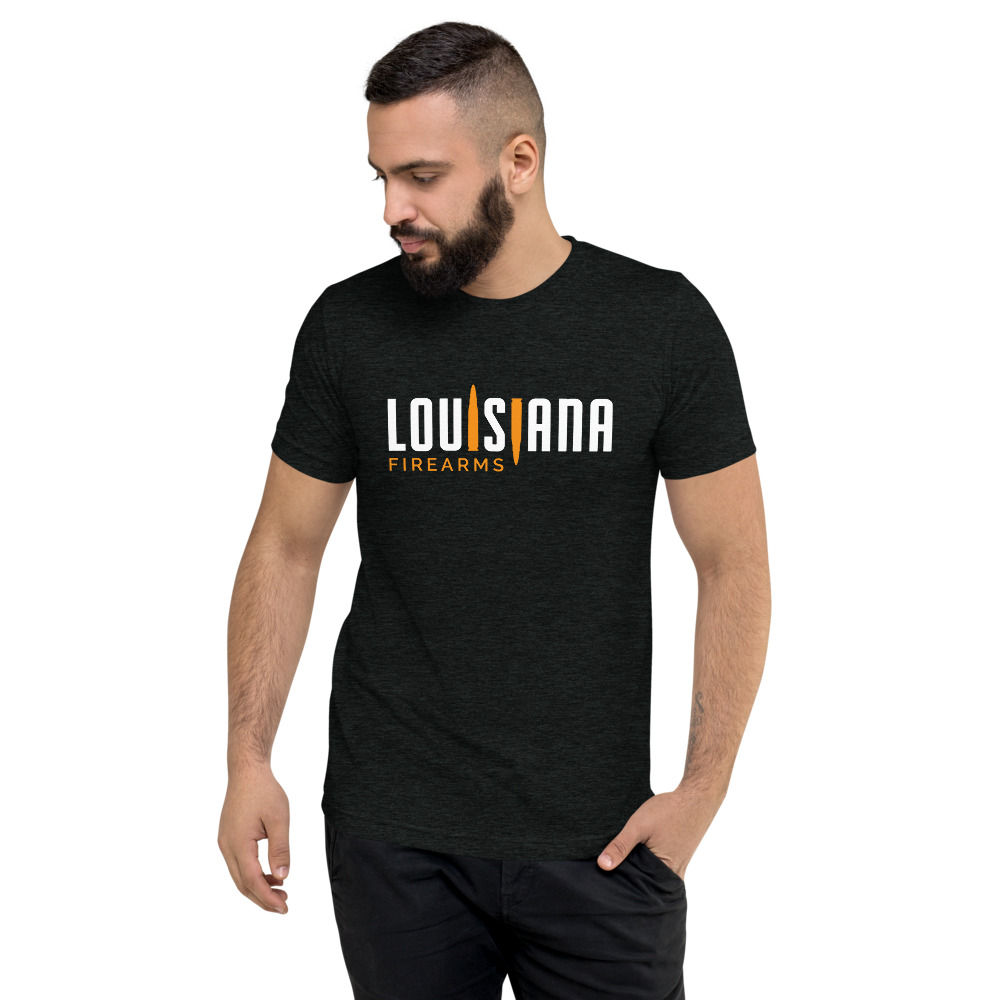 Louisiana Firearms Charcoal Black Tri-Blend Logo T-shirt