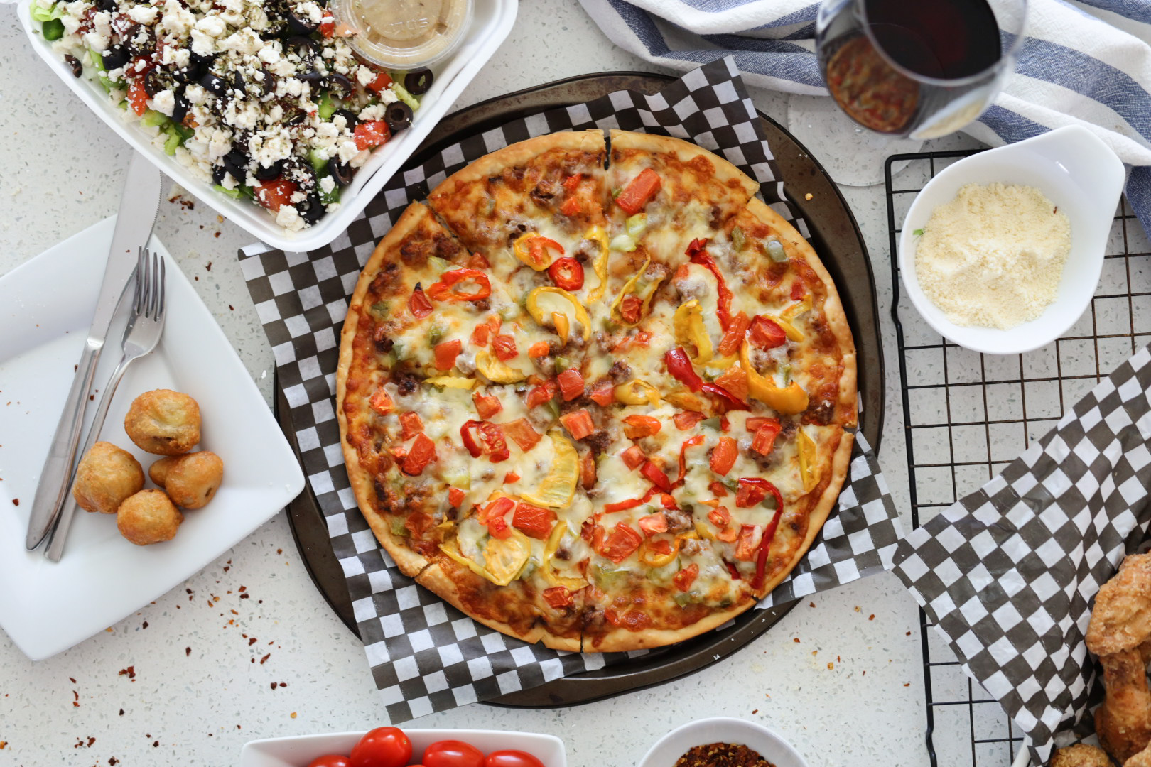 Arranged Food and Objects