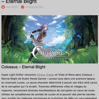 Screenshot of Colossus - Eternal Blight featured in a blog post, showcasing the protagonist in a richly detailed fantasy environment, engaged in an intense moment of action. The image highlights the game’s stunning visuals and dynamic gameplay elements, illustrating the unique experience players can expect from this indie action RPG developed by Rustic Panda Games.