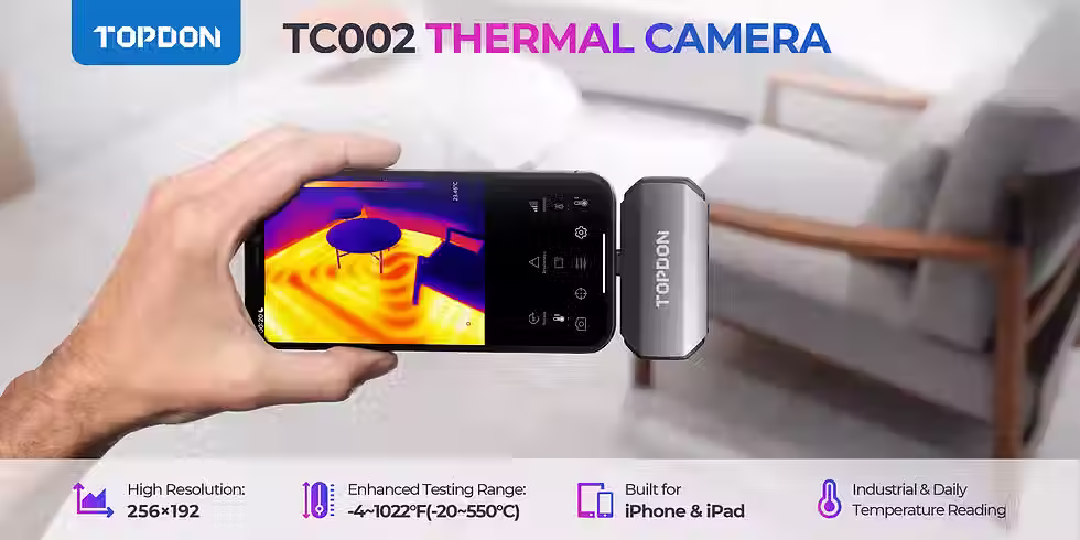 Miniatură: Camera termica TC002 cu infrarosu pentru telefon iOS