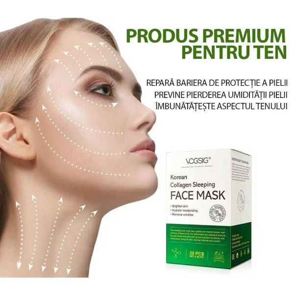 Miniatură: Set de 20 de masti hidratante AvitalX™, pentru fata cu colagen corean hidrolizat