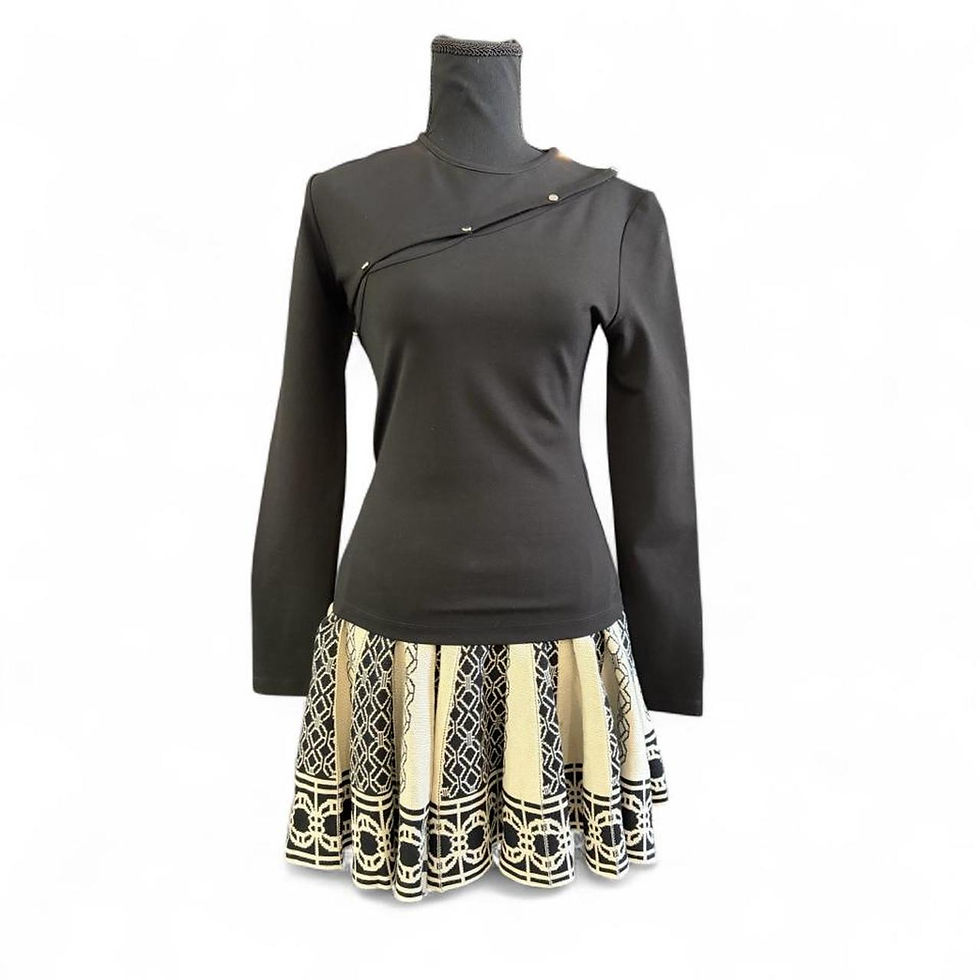 Thumbnail: Black Long Sleeve Studded Top