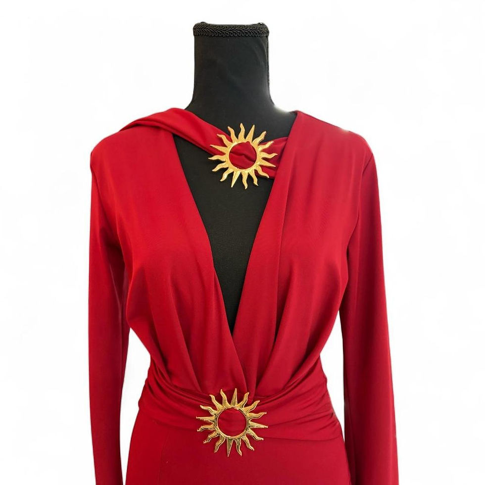 Thumbnail: Red Maxi Dress with Gold Sun