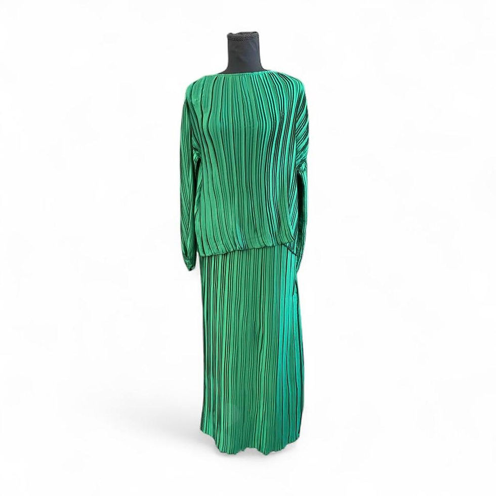 Thumbnail: Green Pleated Two Piece Set