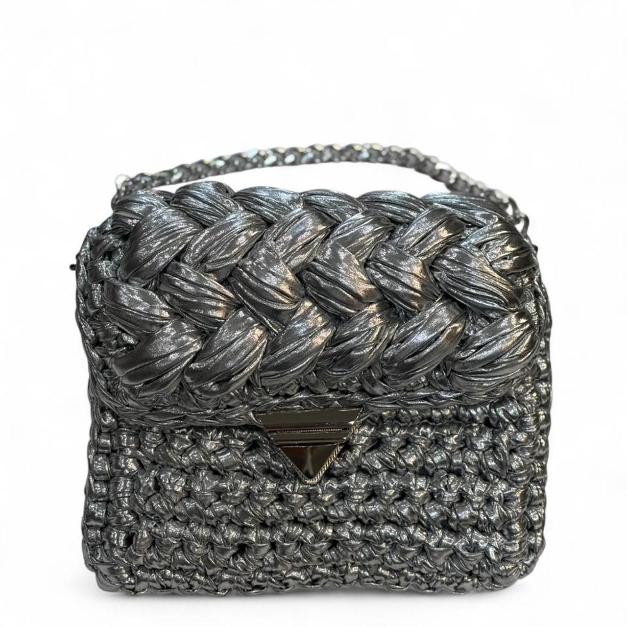 Silver Woven Bag