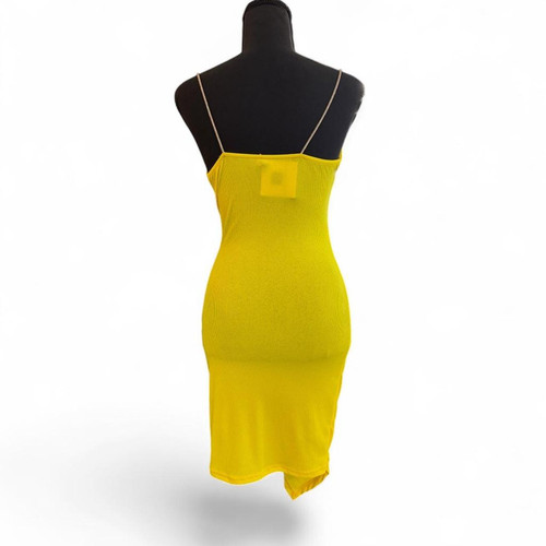 midi yellow bodycon dress Bodycon Midi Dress Light Yellow Bodycon Dress Asymmetric Ruched Midi Dress In Pastel Yellow