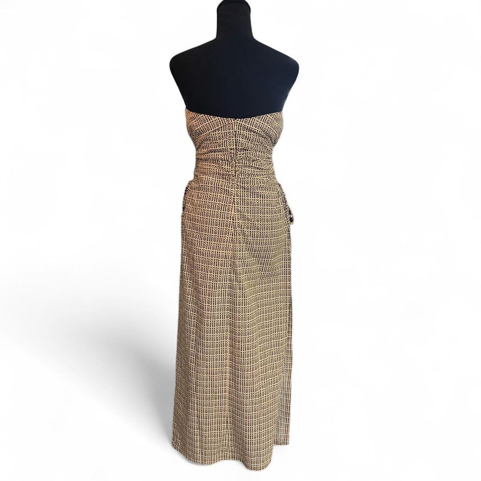 Thumbnail: Black & White Strapless Maxi Dress