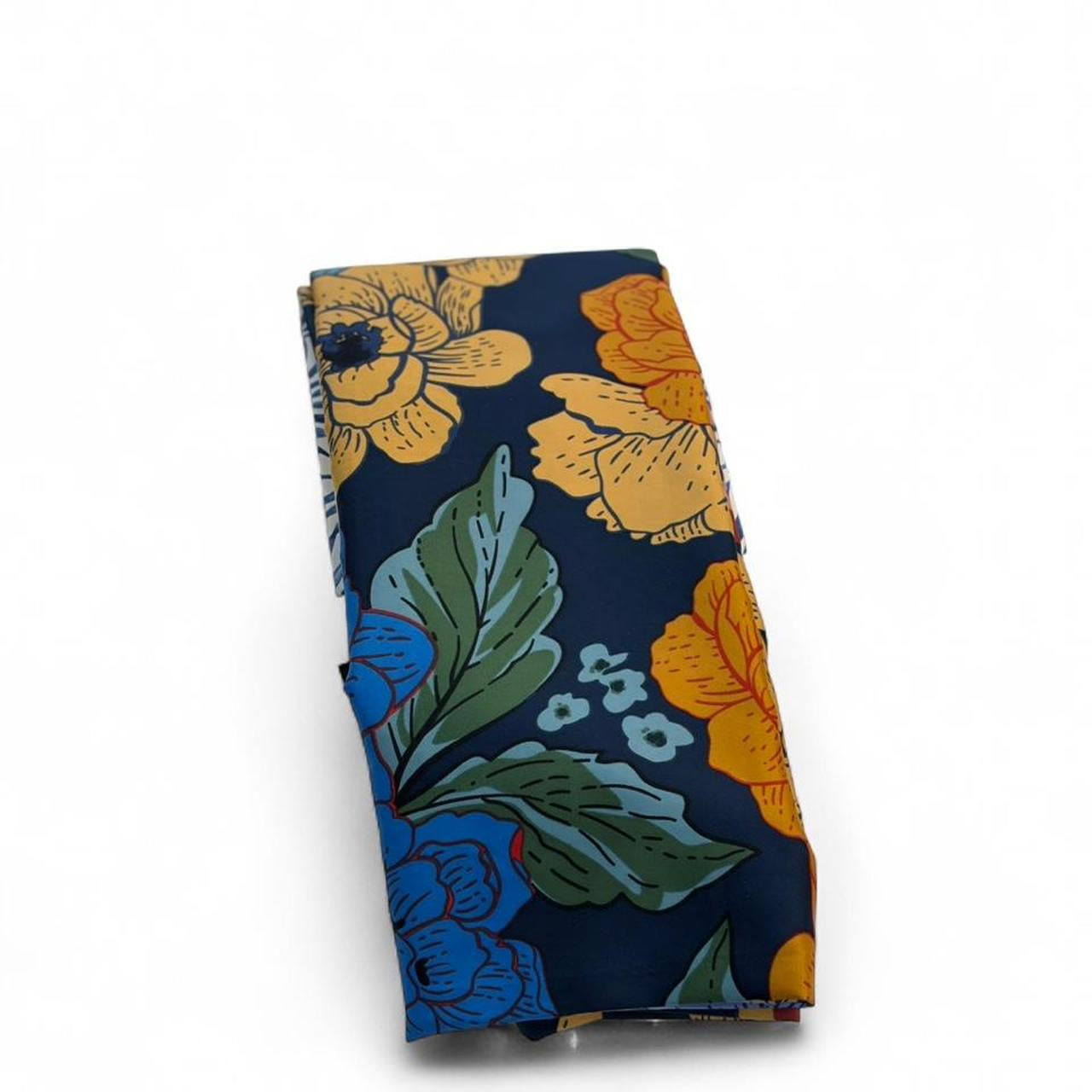 Blue & Orange Floral Scarf