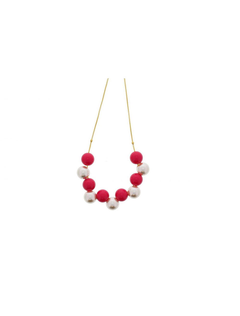 Thumbnail: Pink White Pearl Slider Necklace