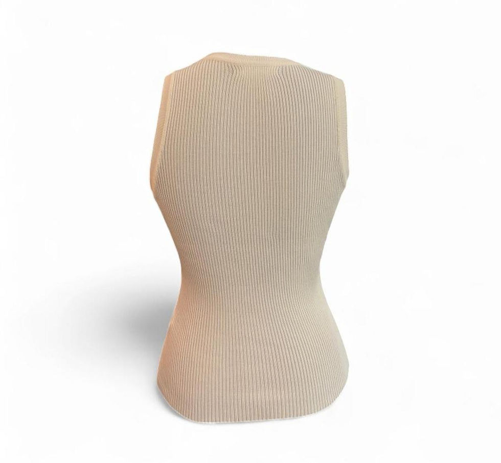 Thumbnail: White Ribbed Flower Tank Top