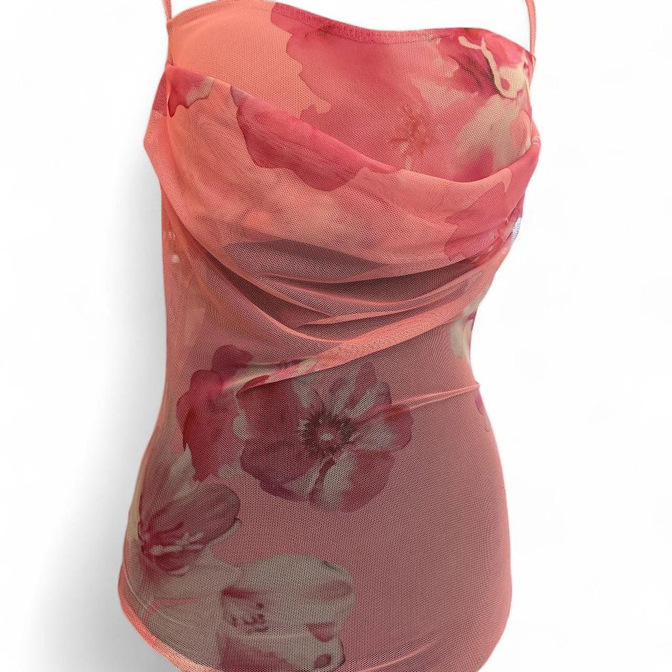 Thumbnail: Pink Floral Mesh Bodysuit