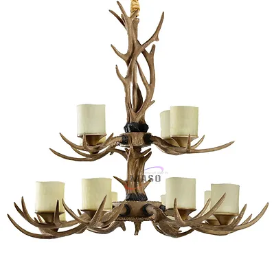 Big resin deer horn shape vintage antler candle chandelier