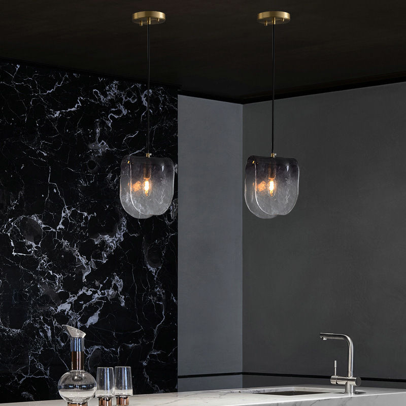 Miniatura: Modern home decor smoke grey simple glass pendant light