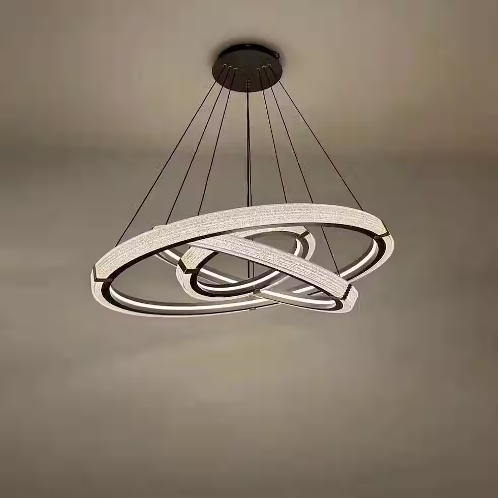 Miniatura: Tiered Bead-Textured Ring LED Chandelier - 2/3-Tier Bronze, 3-CCT_6
