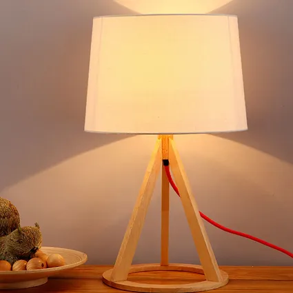 Wood modern decorative led light table lamp wooden lamps for bedside tables