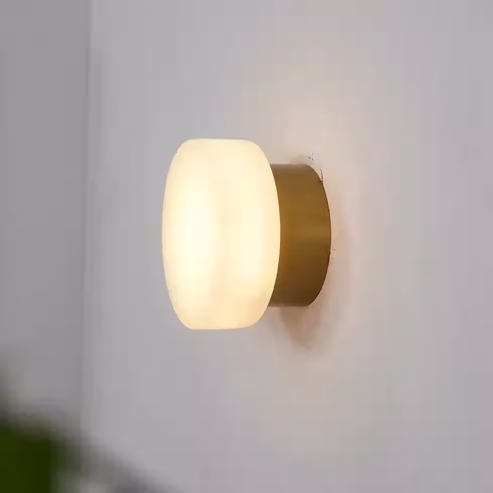 Thumbnail: Ciottolo Round Alabaster Puck Wall Light – Integrated LED Glow