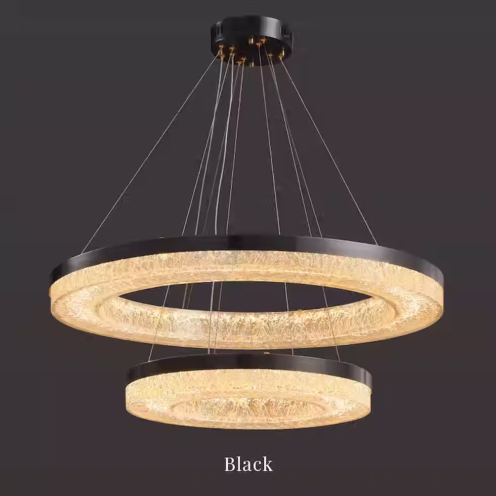 Miniatura: Crystal-Textured Ring LED Chandelier - 1 / 2 / 3-Tier, 3-CCT_5