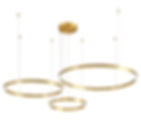 Modern LED Ring Chandelier - Customizable Circles in Black & Gold Finishes 2
